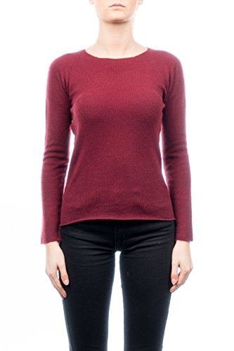 Dalle Piane Cashmere - Rundhalsausschnitt 100% Kaschmir, Made in Italy - Damen, Farbe: Bordeaux, Größe: L von Dalle Piane Cashmere