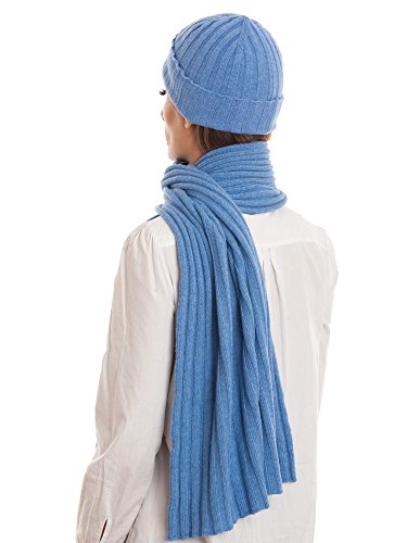 Dalle Piane Cashmere - Schal und hut aus Kaschmir-Gemisch - für Damen/Herren, Farbe: Hellblau, Einheitsgröße von Dalle Piane Cashmere