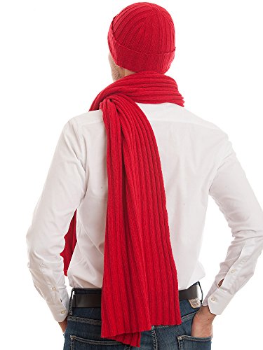 Dalle Piane Cashmere - Schal und hut aus Kaschmir-Gemisch - für Damen/Herren, Farbe: Rot, Einheitsgröße von Dalle Piane Cashmere