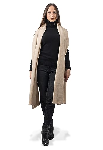 Dalle Piane Cashmere - Stola aus 100% regeneriertem Kaschmir - für Frau, Farbe: Beige, Einheitsgröße von Dalle Piane Cashmere