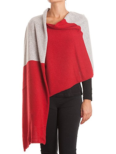 Dalle Piane Cashmere - Stola zweifarbig zu 100% aus Kaschmir - für Damen, Farbe: Rot, Einheitsgröße von Dalle Piane Cashmere