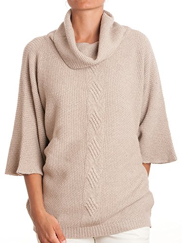 Dalle Piane Cashmere - Zopf Poncho aus Kaschmir-Gemisch - für Damen, Farbe: Beige, Einheitsgröße von Dalle Piane Cashmere