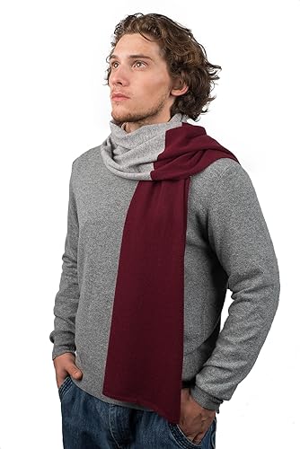 Dalle Piane Cashmere - Zweifarbiger Schal aus 100% Kaschmir - für Mann, Farbe: Bordeaux, Einheitsgröße von Dalle Piane Cashmere