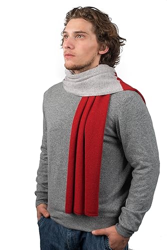 Dalle Piane Cashmere - Zweifarbiger Schal aus 100% Kaschmir - für Mann, Farbe: Rot, Einheitsgröße von Dalle Piane Cashmere