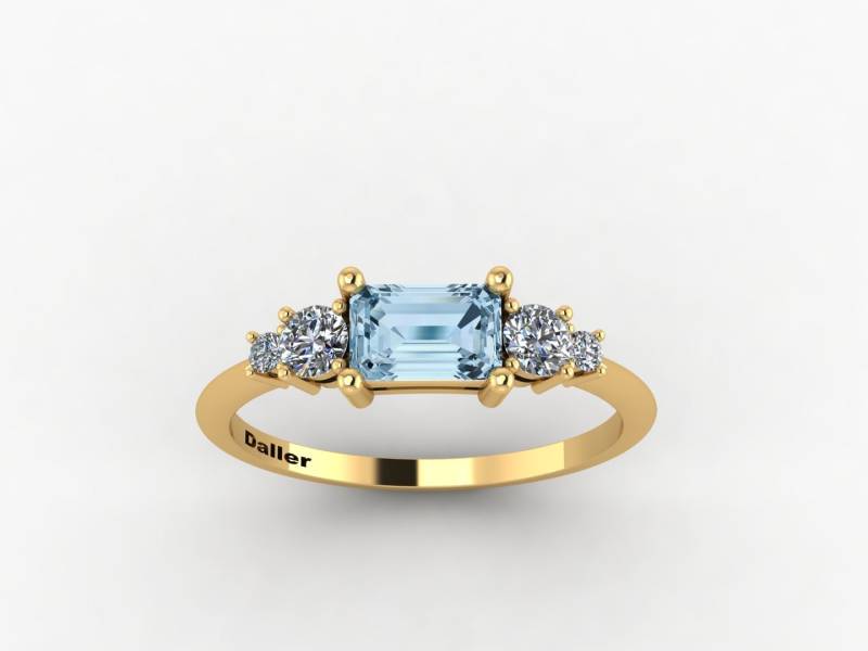 Blauer Topas Verlobungsring | März Geburtsstein Geschenk Versprechen Ring Einzigartige Ehering Mutter Schmuck Zierlicher Jubiläumsring von DallerJewelry