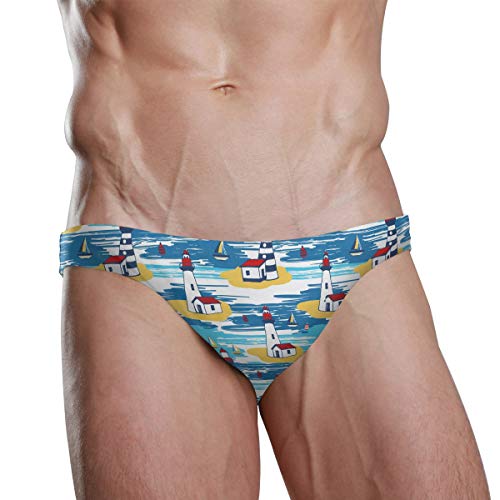 Dallonan Badehose, bunt, Lighthouse Beach Athletic Bademode Slip XXX-Large Mehrfarbig von Dallonan