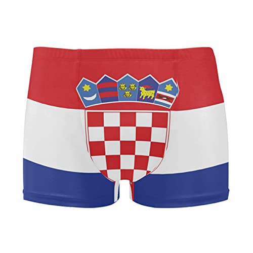 Dallonan Herren Badehose mit amerikanischer Flagge, schnelltrocknend, athletischer Badeanzug, Flagge Kroatiens, XL Kurz von Dallonan