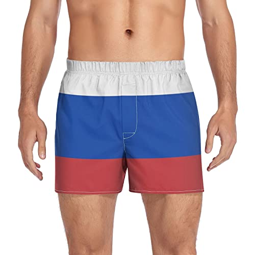 Dallonan Herren Boxershorts Herren Unterwäsche Slips Casual Boxer Atmungsaktiv Sport Weiche Flagge Russisch Small, multi, XXL von Dallonan