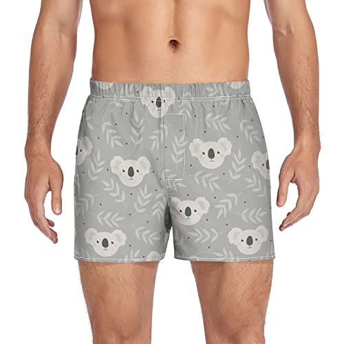 Dallonan Herren Boxershorts Herren Unterwäsche Slips Casual Boxer Atmungsaktiv Sport Weiche Niedliche Koala Köpfe Klein, mehrfarbig, M von Dallonan