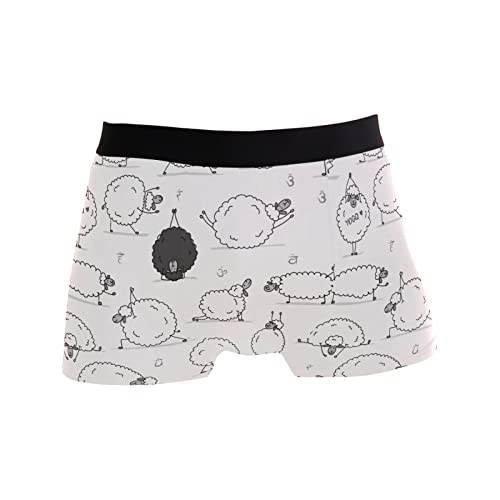 Dallonan Herren Stretch Unterwäsche Schaf Tier Polyester Männer Boxershorts, Schaftier, M von Dallonan