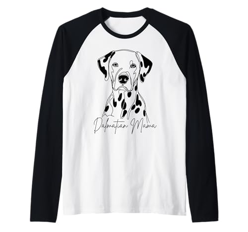 Dalmatiner Mama/Dalmatiner Mom Cute Line Art Dog Artistic Raglan von Dalmatian Lover Beautiful Dog Art Gift Design