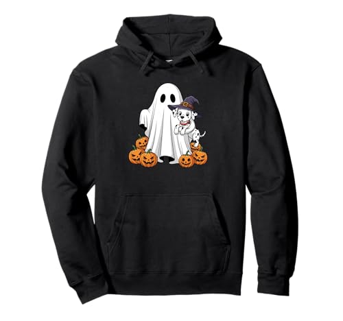 Lustiger Geist Dalmatiner Kürbis Halloween Kinder Herren Damen Pullover Hoodie von Dalmatian Lovers Cute Halloween Outfits Boy Girl