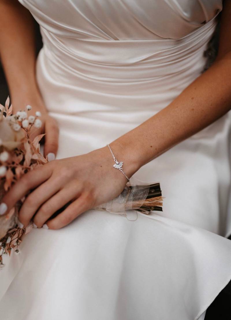 Filigranes Armband Mit Fächer Verbinder in Silber/Als Brautschmuck/ Trauzeugin Geschenk Zu Weihnachten Oder Geburtstag von DalouJewelry