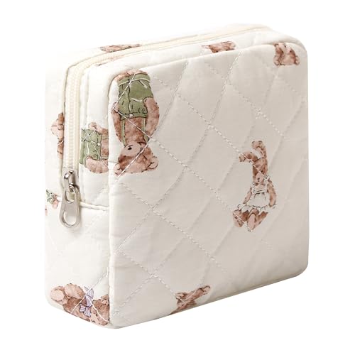 Dalulu Kleine Make-up-Tasche aus Baumwolle für Geldbörse, Kosmetiktasche mit Fächern, ästhetische Reise-Kulturbeutel, Schlüsseltasche, Lippenstift, Kartenhalter, Organizer Dalulu Kleine Make-up-Tasche aus Baumwolle für Geldbörse, Kosmetiktasche mit Fächern, ästhetische Reise-Kulturbeutel, Schlüsseltasche, Lippenstift, Kartenhalter, Organizer von Dalulu