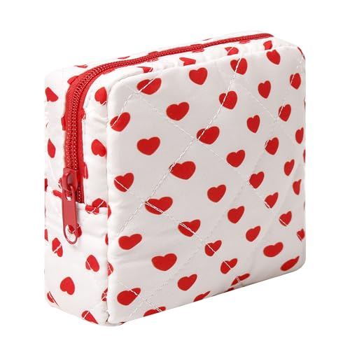 Dalulu Kleine Make-up-Tasche aus Baumwolle für Geldbörse, Kosmetiktasche mit Fächern, ästhetische Reise-Kulturbeutel, Schlüsseltasche, Lippenstift, Kartenhalter, Organizer Dalulu Kleine Make-up-Tasche aus Baumwolle für Geldbörse, Kosmetiktasche mit Fächern, ästhetische Reise-Kulturbeutel, Schlüsseltasche, Lippenstift, Kartenhalter, Organizer von Dalulu