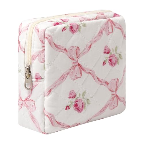 Dalulu Kleine Make-up-Tasche aus Baumwolle für Geldbörse, Kosmetiktasche mit Fächern, ästhetische Reise-Kulturbeutel, Schlüsseltasche, Lippenstift, Kartenhalter, Organizer Dalulu Kleine Make-up-Tasche aus Baumwolle für Geldbörse, Kosmetiktasche mit Fächern, ästhetische Reise-Kulturbeutel, Schlüsseltasche, Lippenstift, Kartenhalter, Organizer von Dalulu