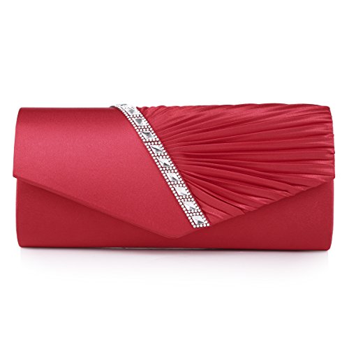 Damara Elegant Strassstein Damen Abendtasche Handtasche,Rot von Damara