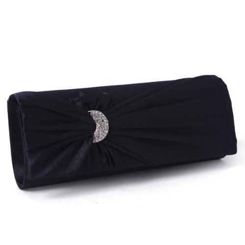 Damara Zahlreiche Farbvariationen Strass Zierschleife Damen Große Clutch Abendtasche,Schwarz von Damara