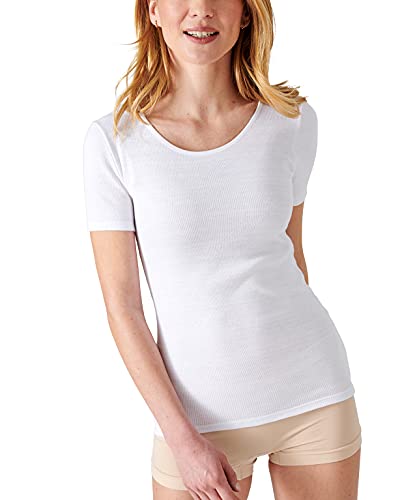 Damart Damen Courtes FINE COTE T-Shirt, weiß, M von Damart