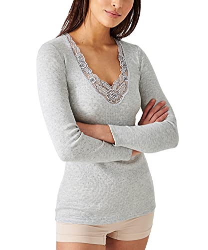 Damart Damen Langarm-Shirt, Wärmegrad Intense 4. Unterwäsche, Grau, Small von Damart