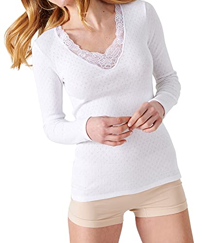 Damart Damen Langarm-Shirt, Wärmegrad Intense 4. Unterwäsche, Weiß, M von Damart