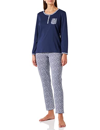 Damart Damen Pyjama Zweiteiliger Schlafanzug, Blau (Marine 08132), 40 (Herstellergröße: Medium) von Damart