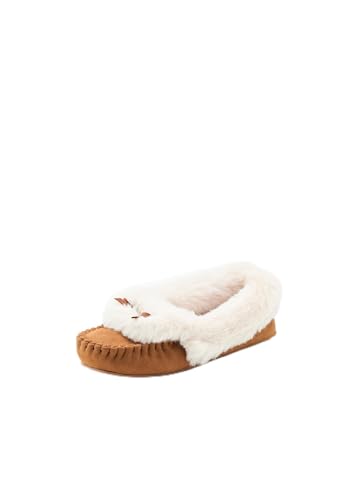 Damart - Hausschuhe Thermolactyl Pelzimitat Damen Braun Größe 36 von Damart