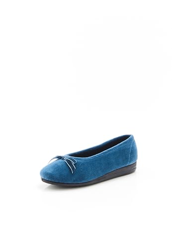 Damart - Hausschuhe in Velours-Optik, Marineblau, Größe 40 von Damart
