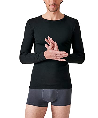 Damart Herren Langarm-Shirt, Wärmegrad Medium 3. Thermounterwäsche-Oberteil, Schwarz, XL von Damart