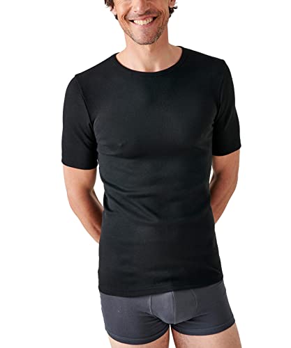 Damart Herren Kurzarm-Shirt, Wärmegrad Medium 3. Thermounterwäsche-Oberteil, Schwarz (Schwarz), M von Damart