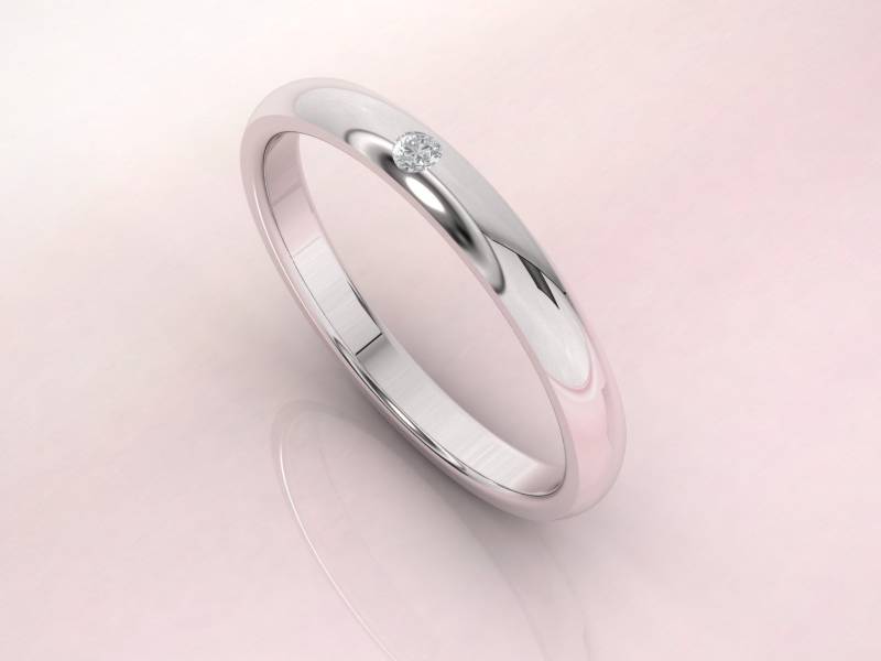 Diamant Ehering. Gold Zierlicher Ring. Erhältlich in 9K, 14K, 18K Oder Platinum von DameJewelry