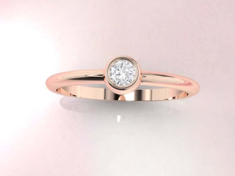 Diamant Ring. Verlobungsring. Zierlicher 14K, 18K Oder Platin von DameJewelry