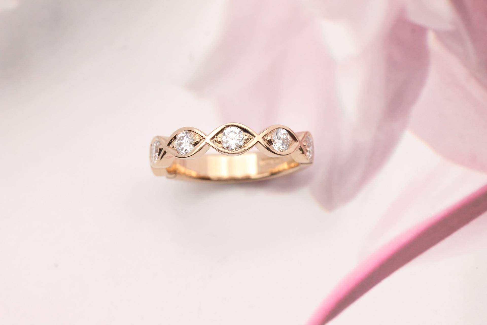 Ehering. Diamant Rosegold Ring von DameJewelry