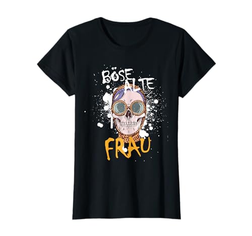 Damen Böse Alte Frau Totenkopf Damen Skull Damen T-Shirt von Damen Biker Skull Totenkopf Designs