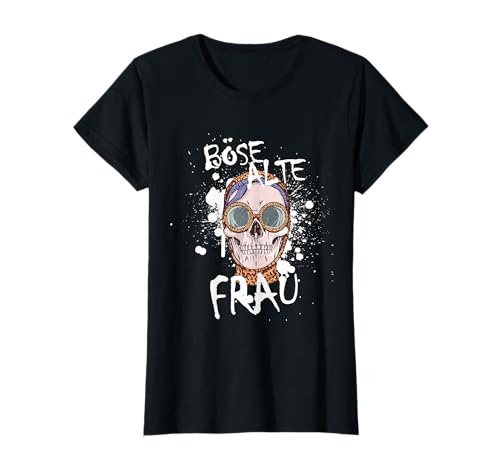 Damen Böse Alte Frau Totenkopf Damen Skull Damen T-Shirt von Damen Biker Skull Totenkopf Designs