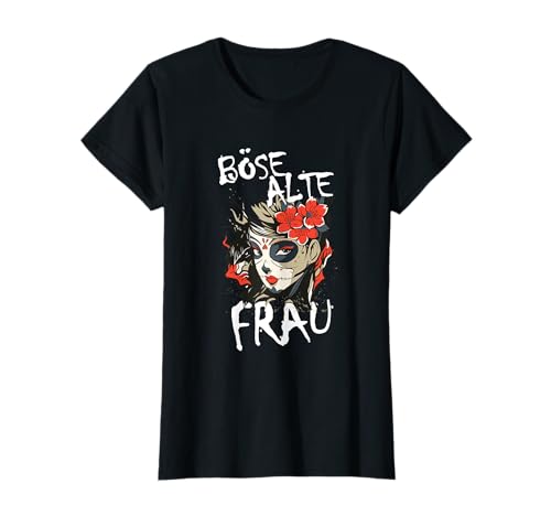Damen Böse Alte Frau Totenkopf Damen Skull Damen T-Shirt Damen Böse Alte Frau Totenkopf Damen Skull Damen T-Shirt von Damen Biker Skull Totenkopf Designs