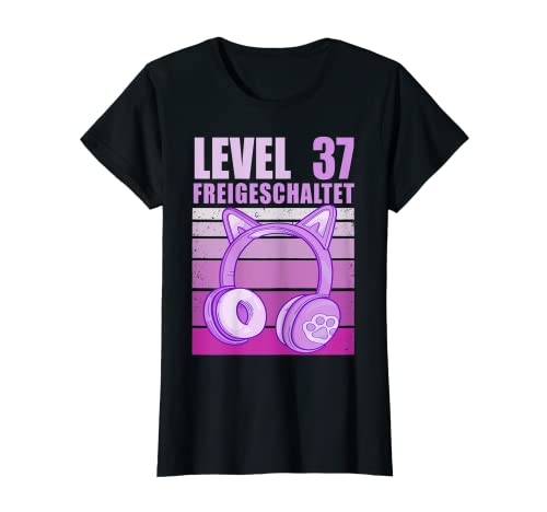 Damen Gamerin 37.Geburtstag Frauen Level 37 Jahre Freigeschaltet T-Shirt von Damen Gamer Girl Geburtstag T-Shirts von Bday24