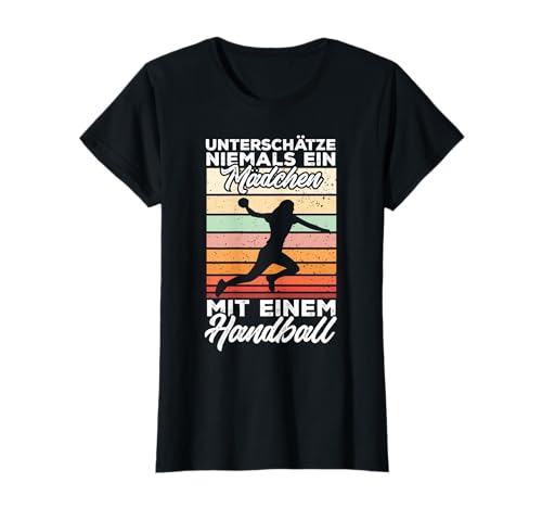 Handballerin Lustiges Ein Mädchen Mit Einem Handball T-Shirt von Damen Handball Geschenke
