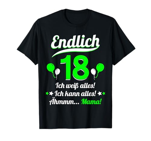 18. Geburtstag Junge Mädchen 18 Jahre 2007 Lustig Geschenk T-Shirt von T-Shirt 18. Geburtstag Junge Mädchen 18 Jahre Deko