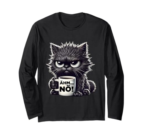 Ähm Nö Schwarze Katzen Herren Damen Lustiges Katzen Langarmshirt Ähm Nö Schwarze Katzen Herren Damen Lustiges Katzen Langarmshirt von Katzen Tshirt Damen und Herren Witzig Kinder