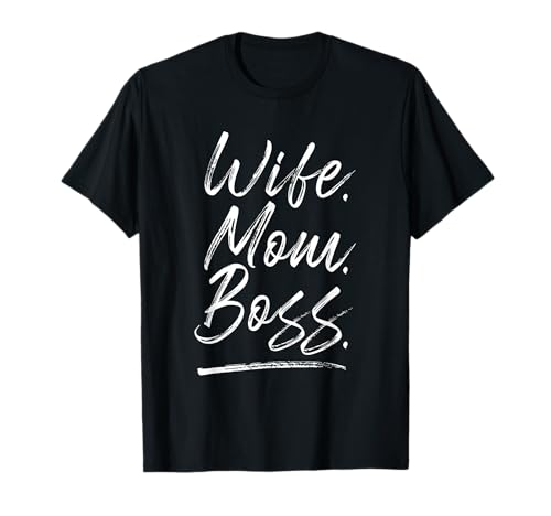 Wife Mom Boss Mama Muttertag Spruch Mum Statement Damen T-Shirt von Damen Kleidung Muttertagsgeschenk Geschenkidee