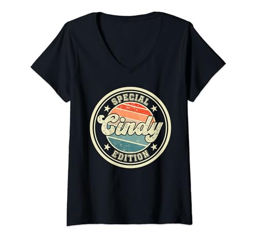 Damen Special Edition Cindy lustiger Spruch Vorname Cindy T-Shirt mit V-Ausschnitt Damen Special Edition Cindy lustiger Spruch Vorname Cindy T-Shirt mit V-Ausschnitt von Damen Mädchen Frauen Cindy Name Geschenkidee
