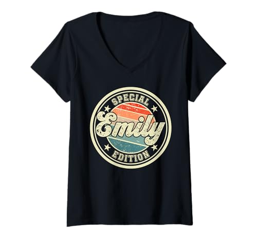 Damen Emily Special Edition lustiger Spruch Vorname T-Shirt mit V-Ausschnitt Damen Emily Special Edition lustiger Spruch Vorname T-Shirt mit V-Ausschnitt von Damen Mädchen Frauen Emily Name Geschenkidee