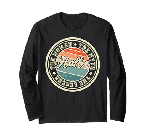 The Woman The Myth The Legend Hallie lustiger Spruch Vorname Langarmshirt The Woman The Myth The Legend Hallie lustiger Spruch Vorname Langarmshirt von Damen Mädchen Frauen Hallie Name Geschenkidee