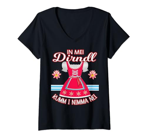 Damen Trachten Dirndl Oktoberfest Outfit Damen Ersatz Dirndel T-Shirt mit V-Ausschnitt Damen Trachten Dirndl Oktoberfest Outfit Damen Ersatz Dirndel T-Shirt mit V-Ausschnitt von Damen Trachtenshirts bayrisch Mädchen Tracht Bluse