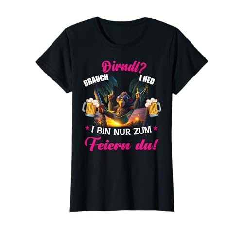 Dirndl Trachten Damen lustiger Affe Oktoberfest Dirndl T-Shirt von Damen Trachtenshirts bayrische Tracht Bluse Kostüm