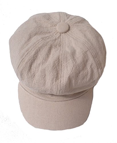 Damen leichte Sommermütze Leinenmütze Hellbeige Schirmmütze Cap Ballonmütze (56) von Damenmützen