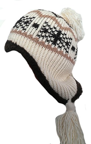 Damenmützen Strickmütze Norwegermütze von Wegener Wintermütze (Hellbeige/Braun) von Damenmützen