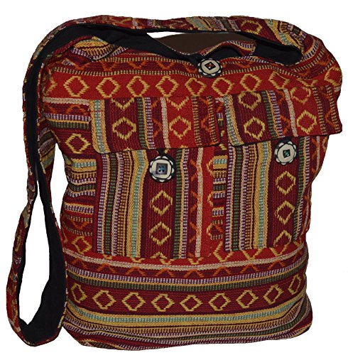 Schultertasche Umhängetasche Beuteltasche Freizeittasche Ethno Boho Hippie Goa Indische Tasche (B10.05) von Damentaschen