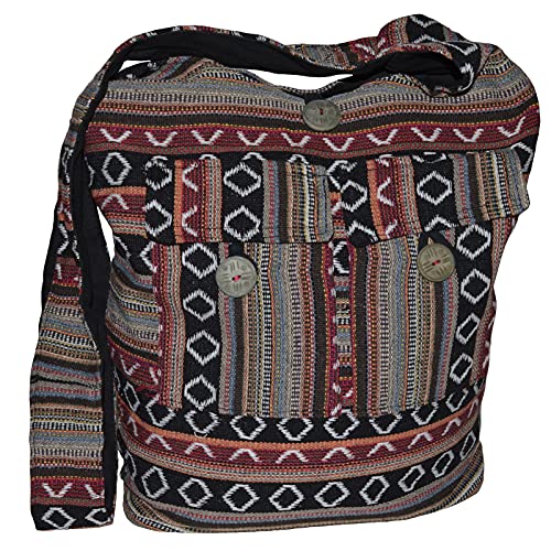 Schultertasche Umhängetasche Beuteltasche Freizeittasche Ethno Boho Hippie Goa Indische Tasche (B19.05) von Damentaschen